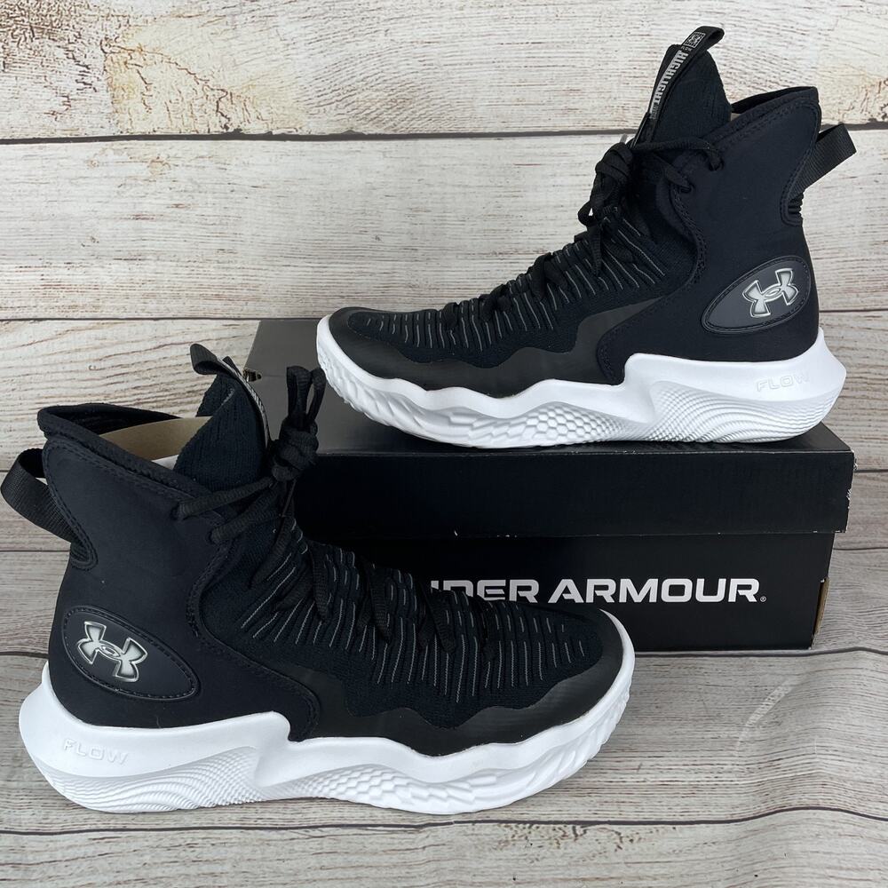 Under Armour Flow Highlight Ace Womens Sz 9 Volleyball Shoes Black White